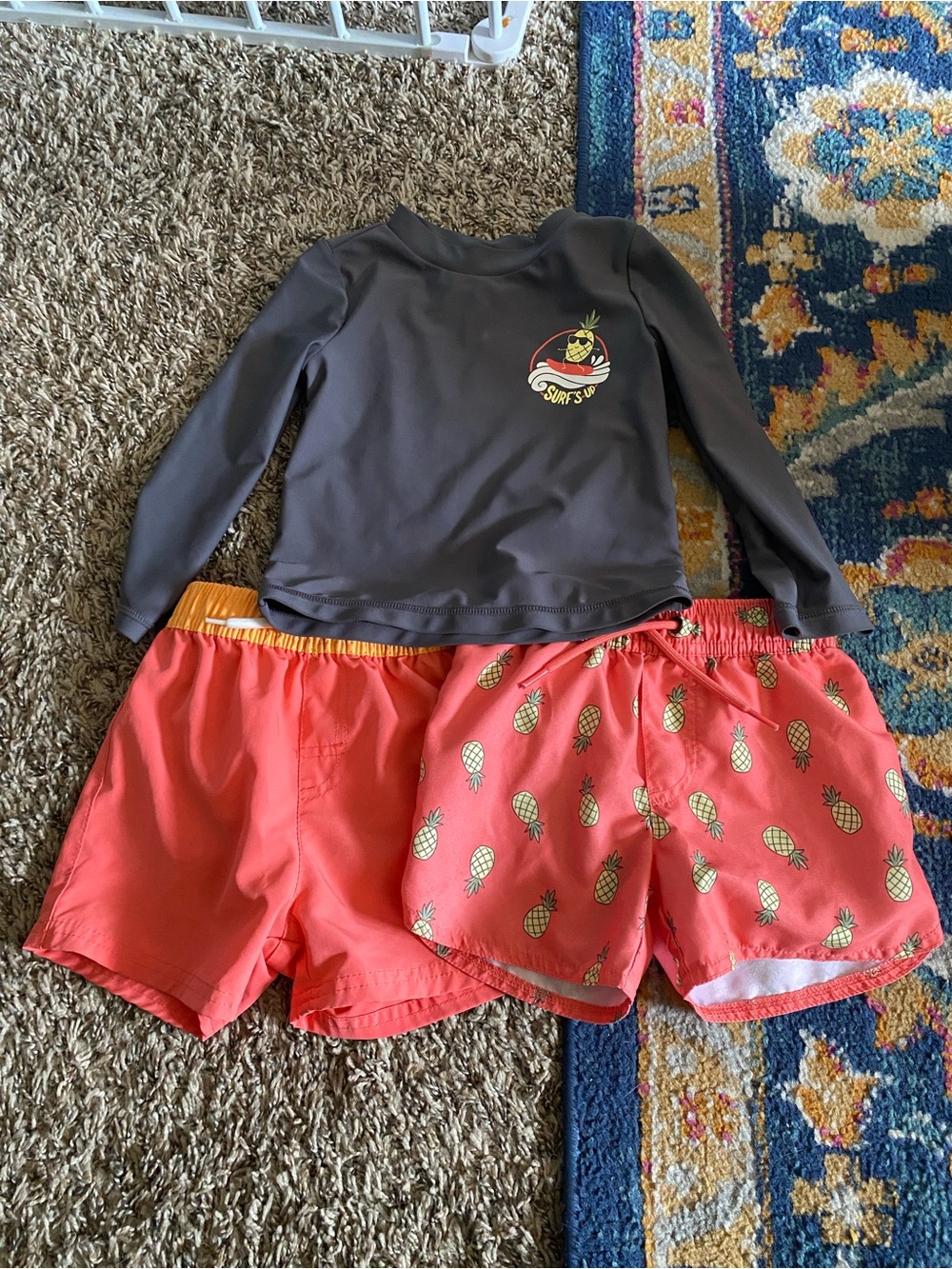 Toddler boys size 2T swim lot of 3 shorts trunks shirt